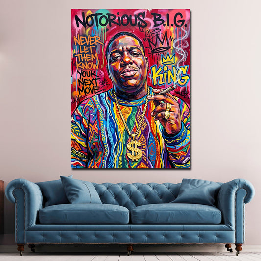 Biggie Hip Hop Pop Art Wandbild im Wohnzimmer