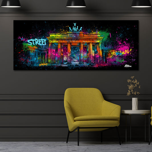 Brandenburger Tor Berlin Farben Splash Street Art Wandbild