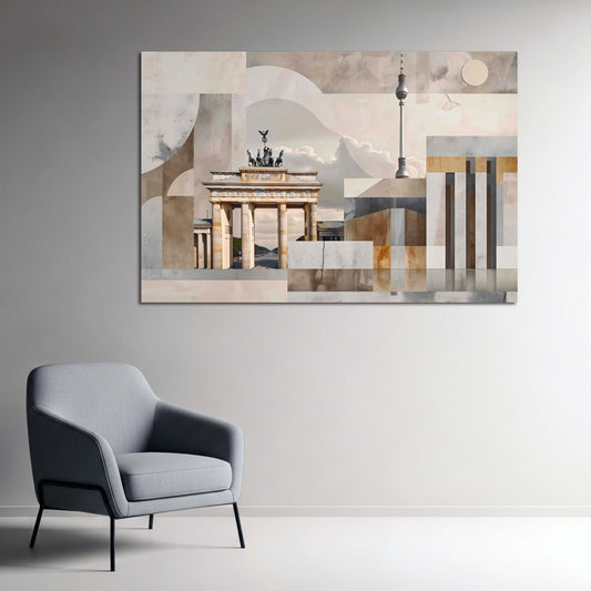 Brandenburger Tor und Fernsehturm Berlin abstrakt Stadt Wandbild