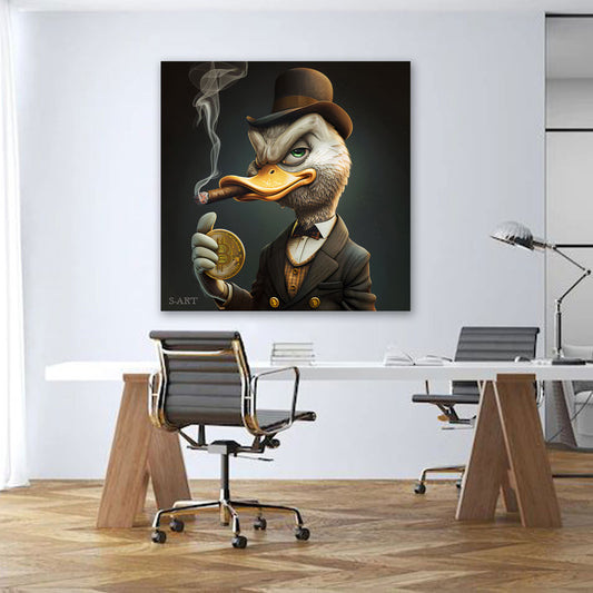 Duck Bitcoin im Anzug Reichtum Business Erfolg Wandbild