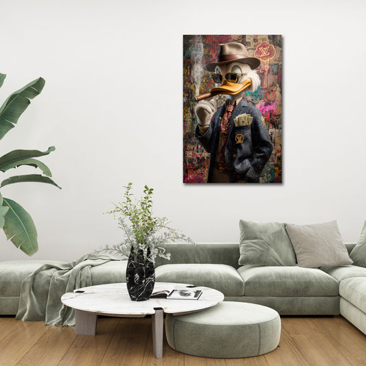 Duck mit Stil Fashion Anzug Geld, Luxus und Business Wandbild