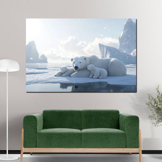 Eisbären Arktis Familie Schnee Wandbild
