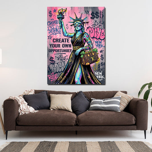 Freiheitsstatue New York USA Pop Art Wandbild im Wohnzimmer