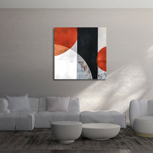 Geometrische Farbflächen Rot Schwarz Weiß Wandbild