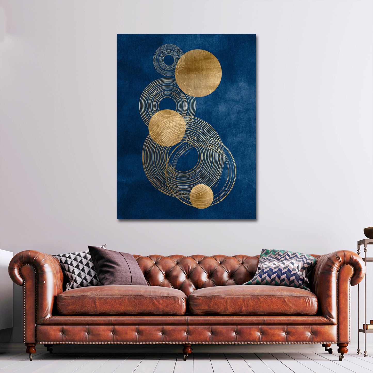 Minimalismus goldene Kreise und Linien Wandbild