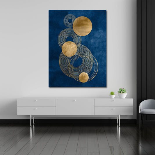 Minimalismus goldene Kreise und Linien Wandbild