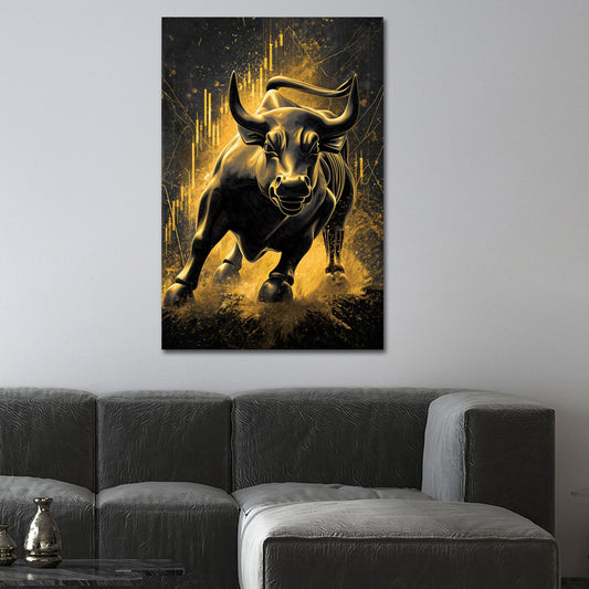 Goldener Bulle Börse Aufwärtstrend Trading Erfolg Wandbild