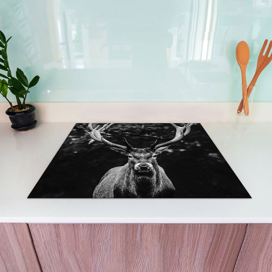 Hirsch abstrakt Deep Forest Herdabdeckplatte Induktionsschutz für Ceranfeld & Küche Deko