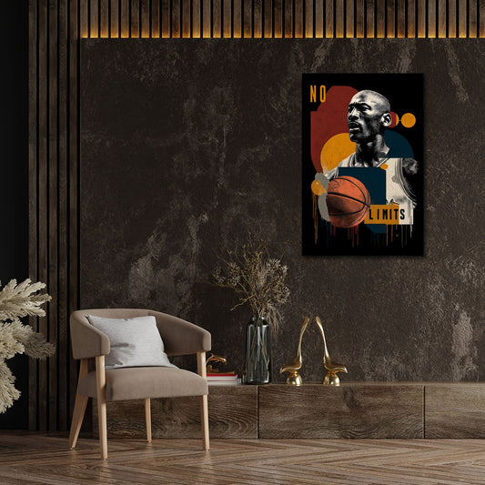 Jordan mit Basketball und grenzenloser Motivation Wandbild