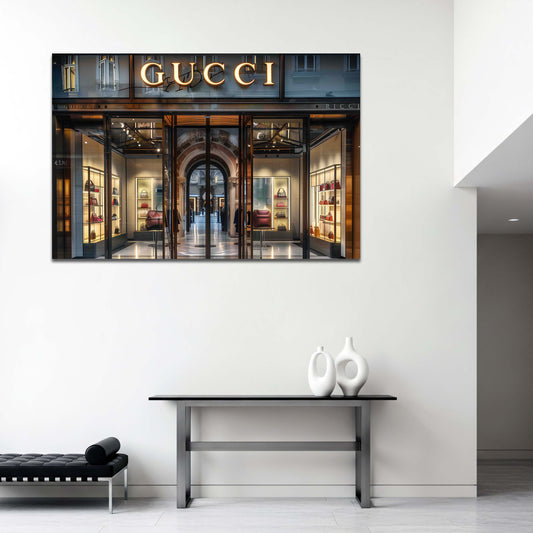 Luxus Boutique Mode für Taschen Vitrine Wandbild