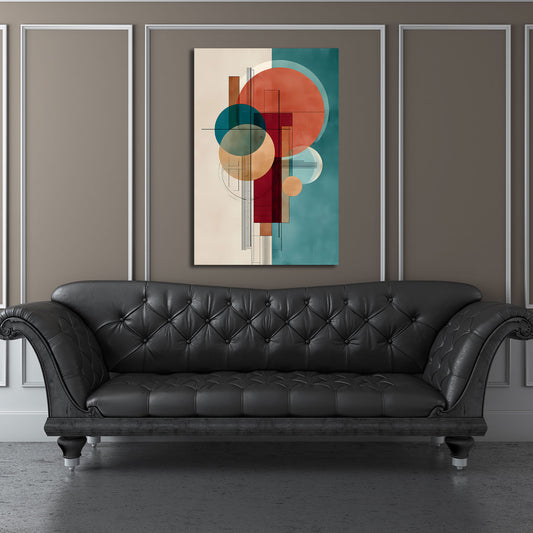 Minimalistische Geometrie Kreise Farbflächen Wandbild