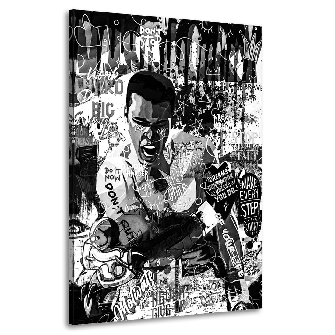 Wandbild Boxer schwarz weiß Pop Art