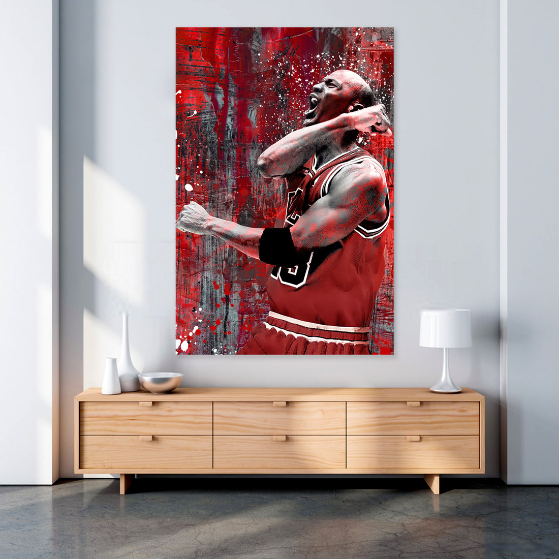 Wandbild Basketball Spieler Red Style