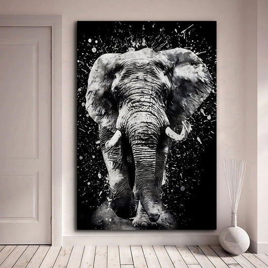 Wandbild Elefant schwarz-weiß Abstract Black & White, Tiere aus Afrika