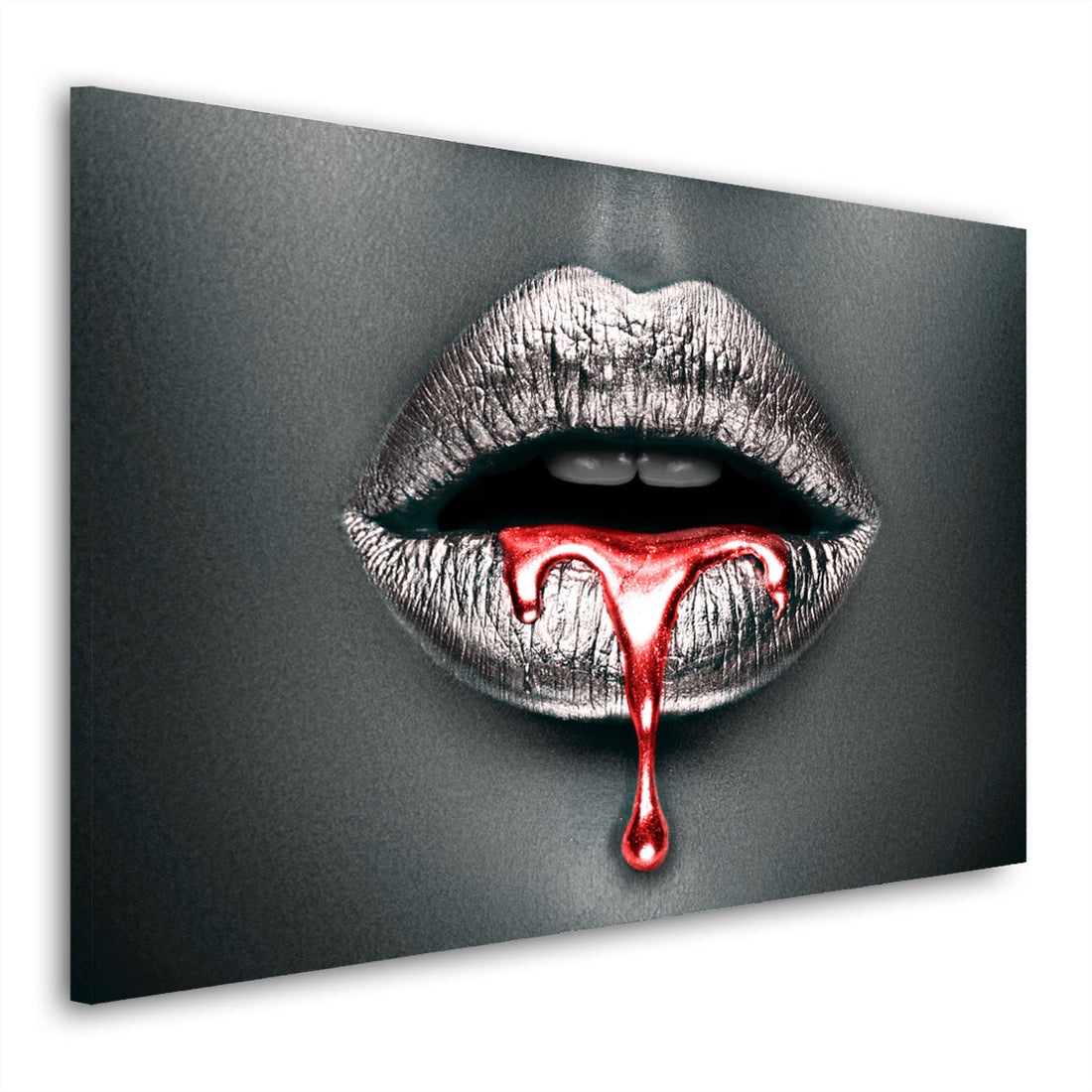 Wandbild Lippen Erotik Silver Style