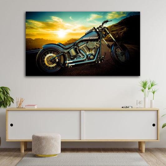 Wandbild Leinwandbild Chopper Motorrad Harley Breakout Custom