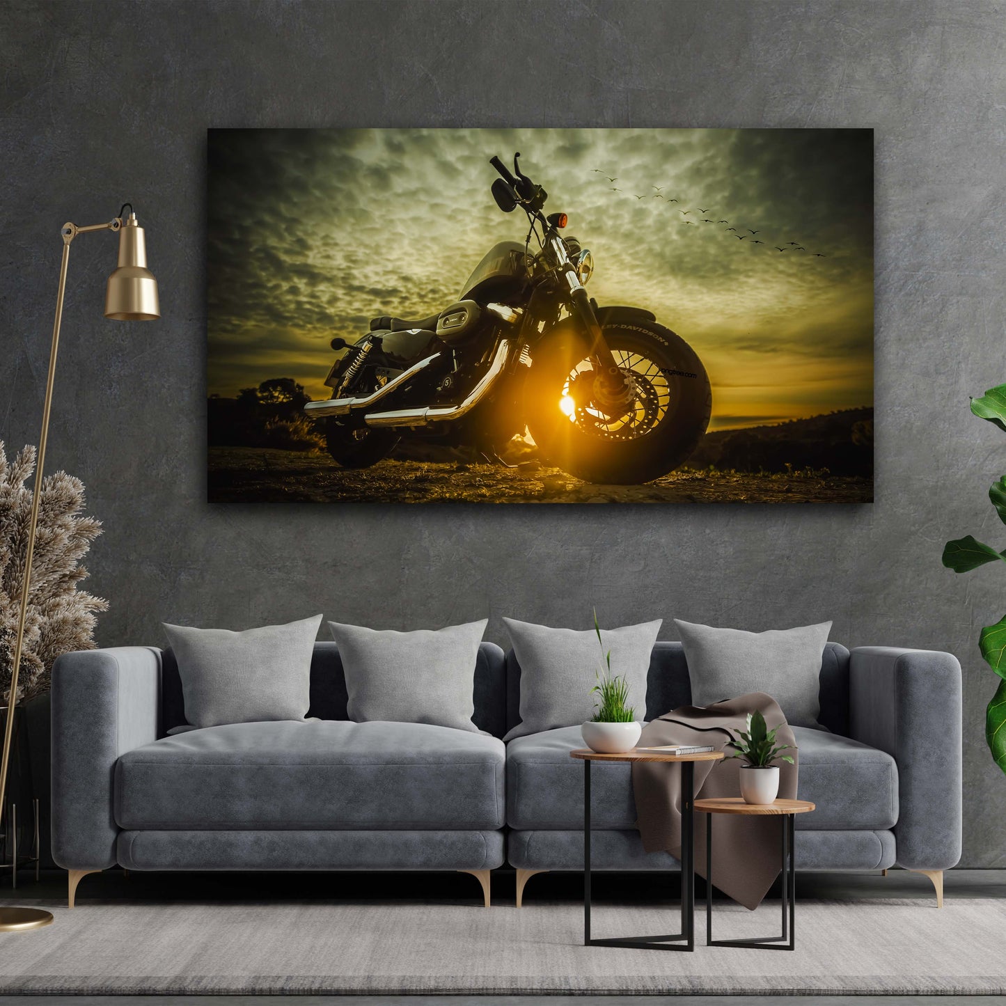 Wandbild Motorrad Chopper Harley 1200 Custom