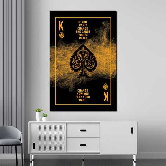 Pokerkarte Motivation Change How You Play Your Hand Wandbild