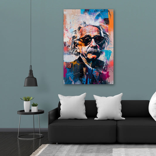 Pop Art Albert abstraktes Wissenschaftler-Porträt Wandbild