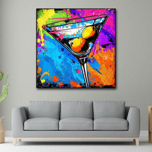 Pop Art Cocktailglas bunt Spritzer Stil Wandbild
