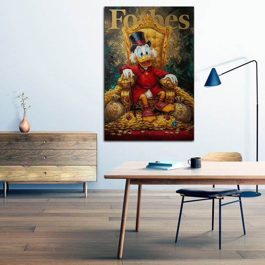 Pop Art Duck Reichtum König Geld und Erfolg Wandbild