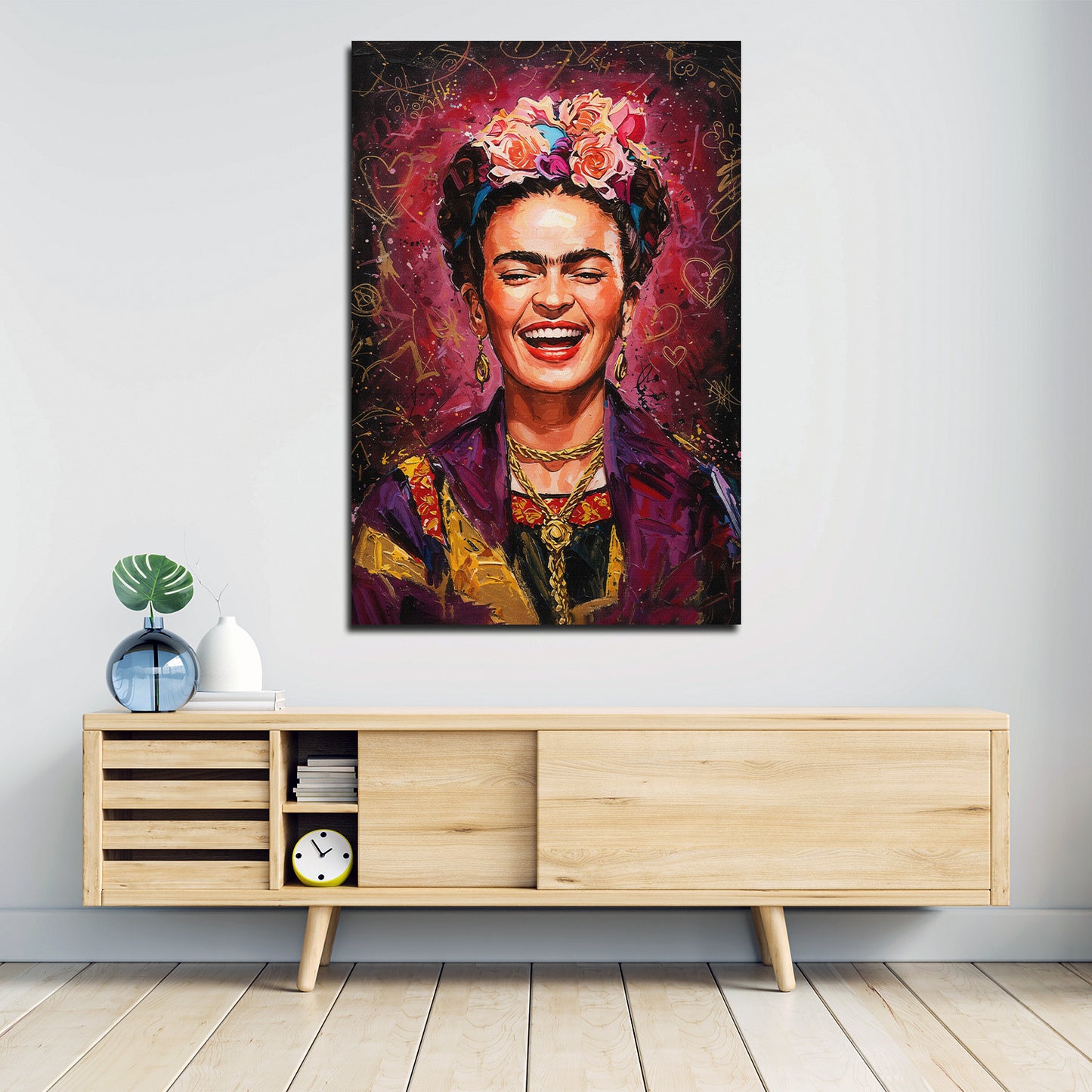 Pop Art Frida Ikone Porträt Wandbild