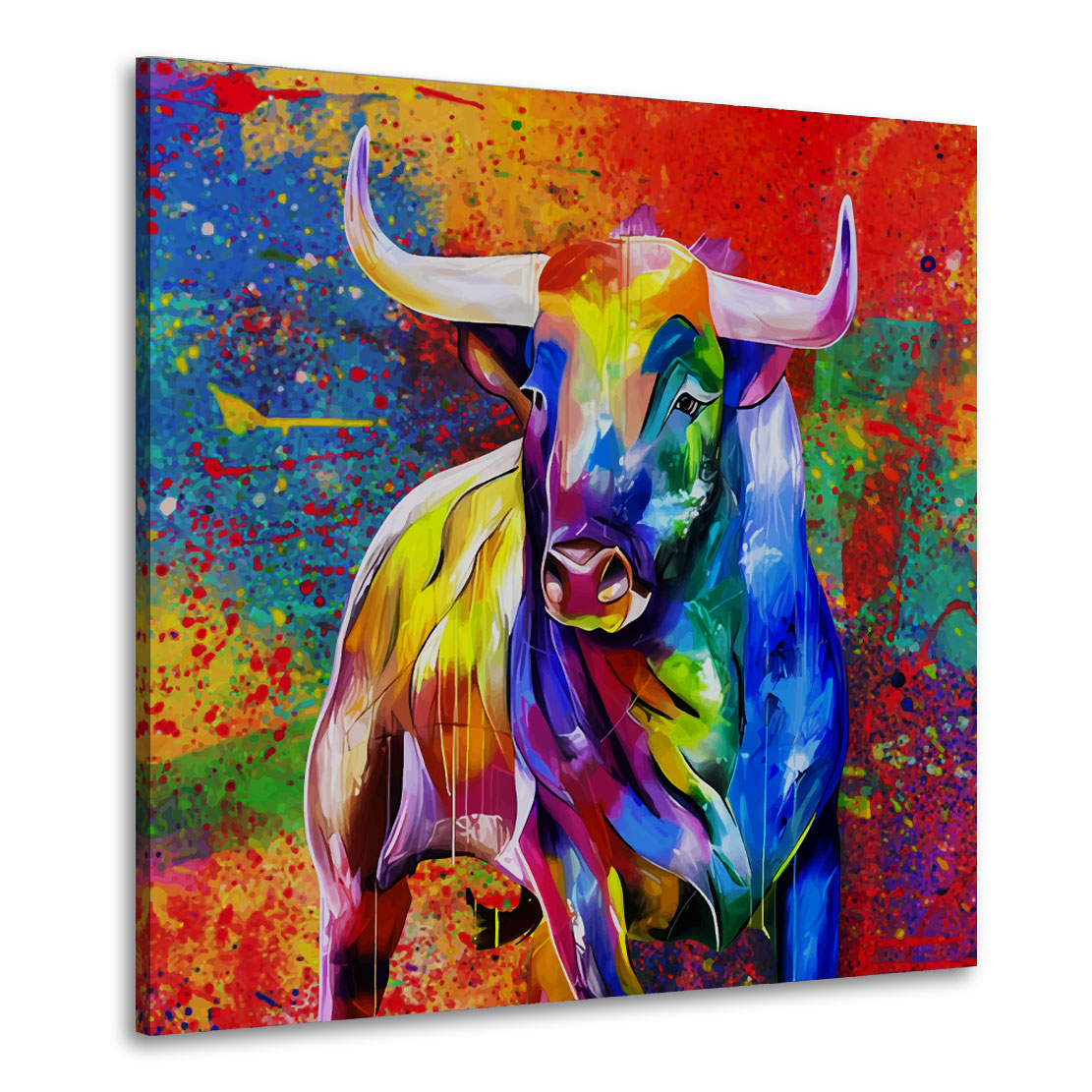 Pop Art Bull Wandbild Stier farbig