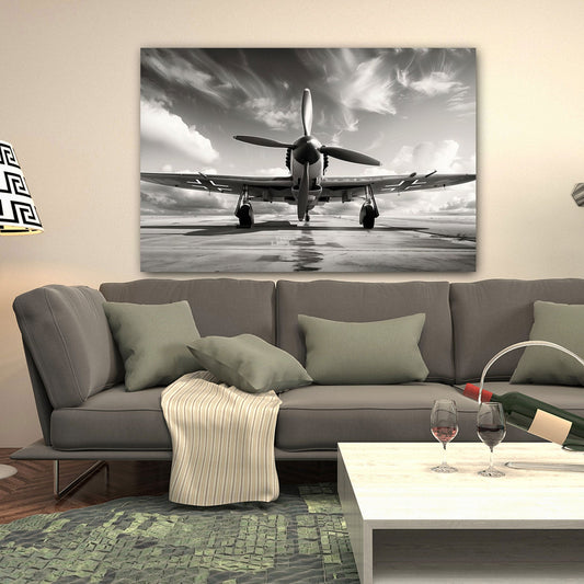 Propellerflugzeug dramatisch in Ölmalerei Wandbild