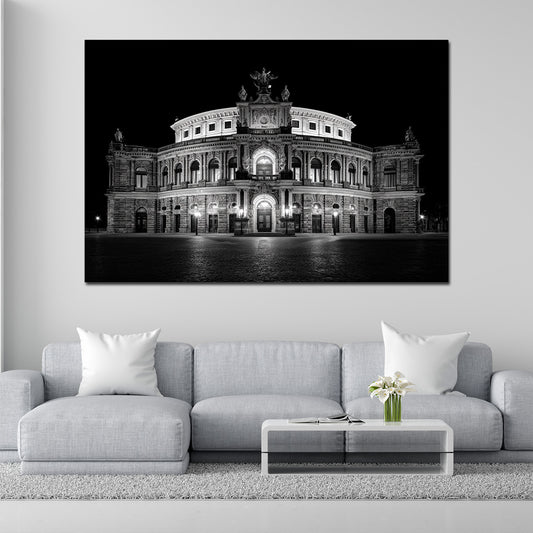 Semperoper Dresden Architektur Schwarz Weiß Wandbild
