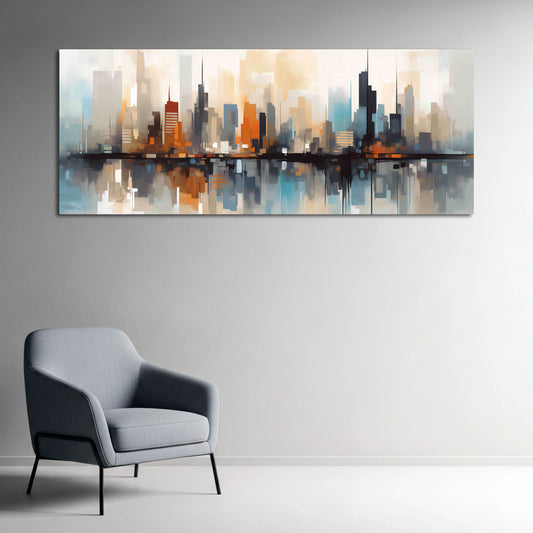 Skyline Stadt abstrakt Malerei moderne Farben Wandbild