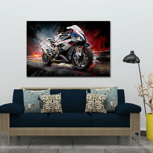 Sport Motorrad Geschwindigkeit in dynamischer Pop Art Wandbild