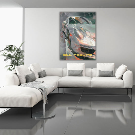 Sportwagen Porsche 911 Kunst Nahaufnahme Wandbild