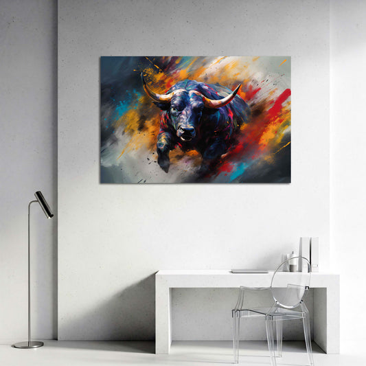 Stier Dynamik Explosion Pop Art Power Wandbild