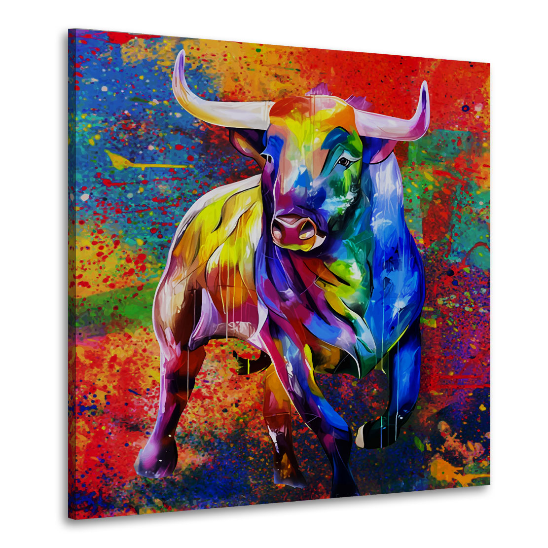 Stier Wandbild Pop Art Bull Style