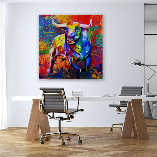 Stier Wandbild Pop Art Bull Style
