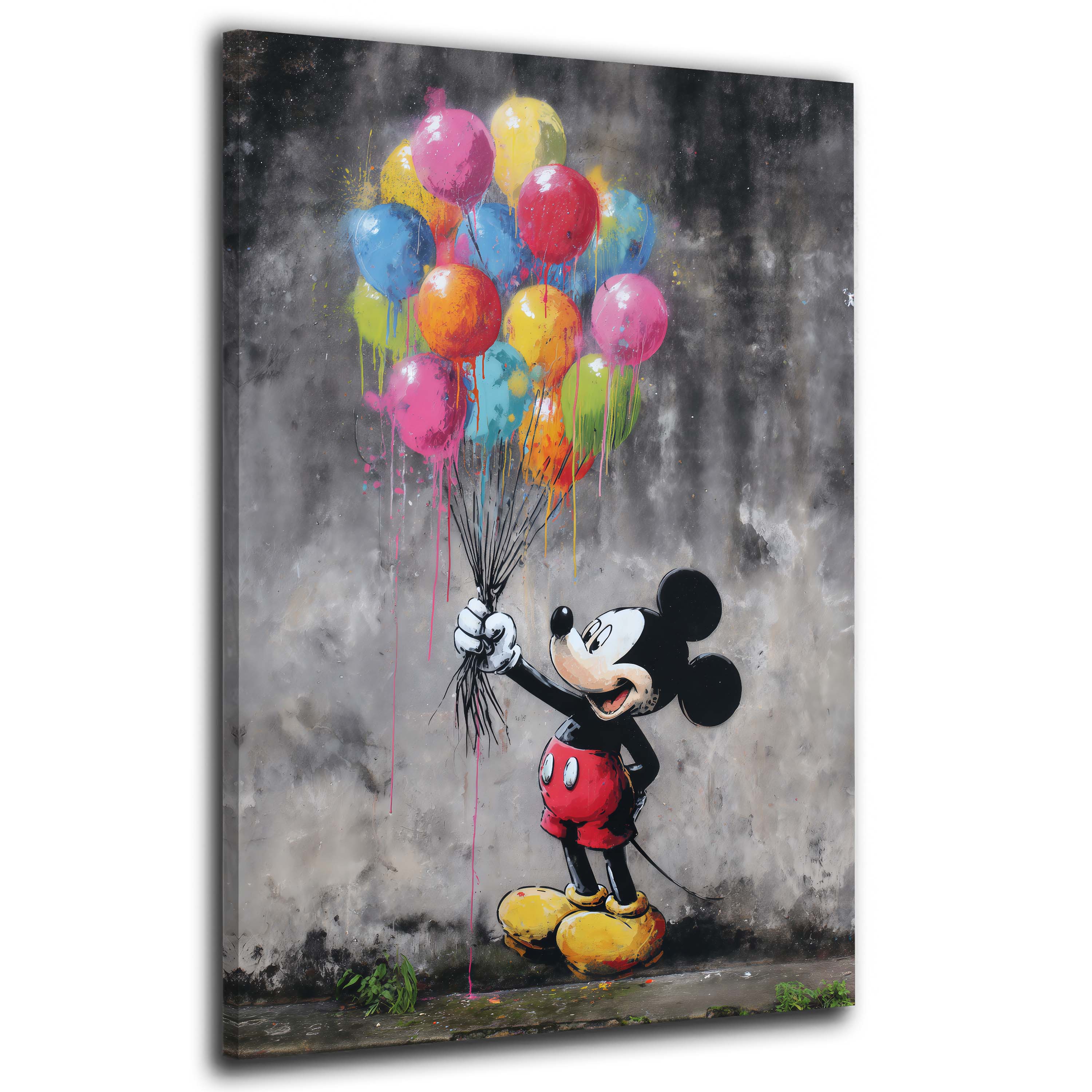 Street Art Maus Ballons Wandbild [Versand kostenlos] – Kunstwelten24