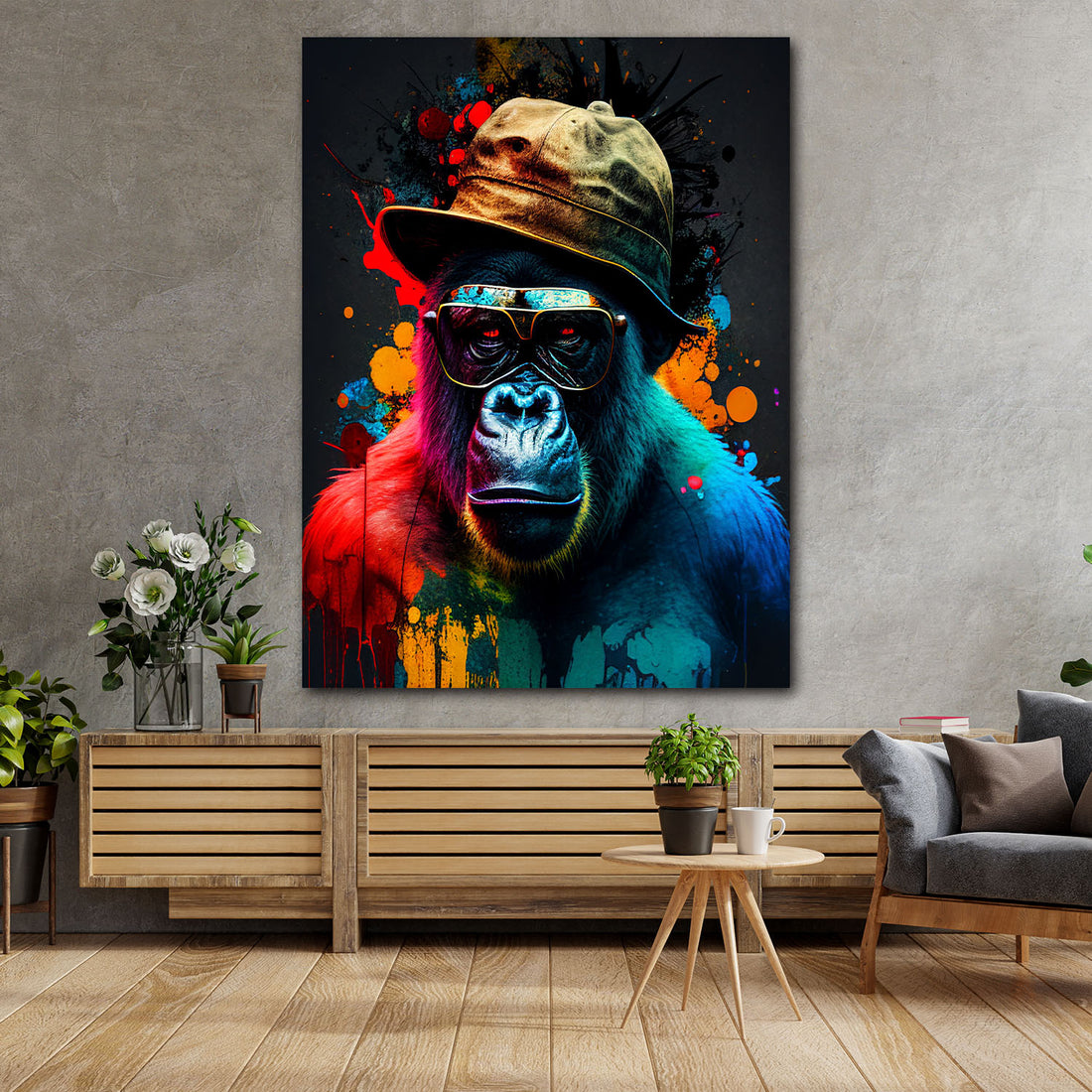 Wandbild Be Cool Pop Art Gorilla