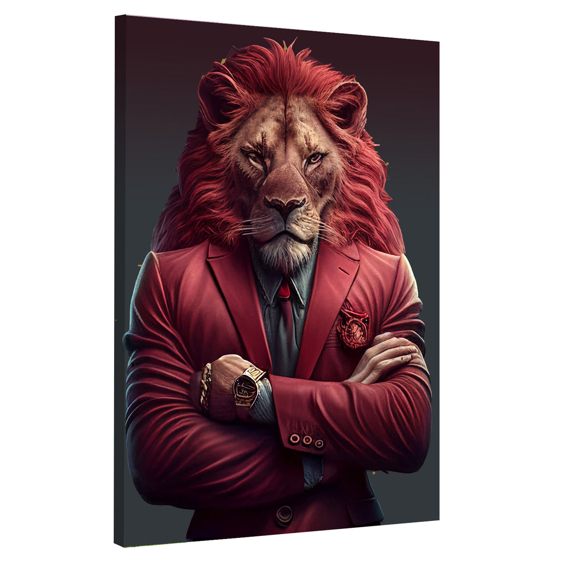 Wandbild Be Cool Pop Art Suit Lion, Löwe