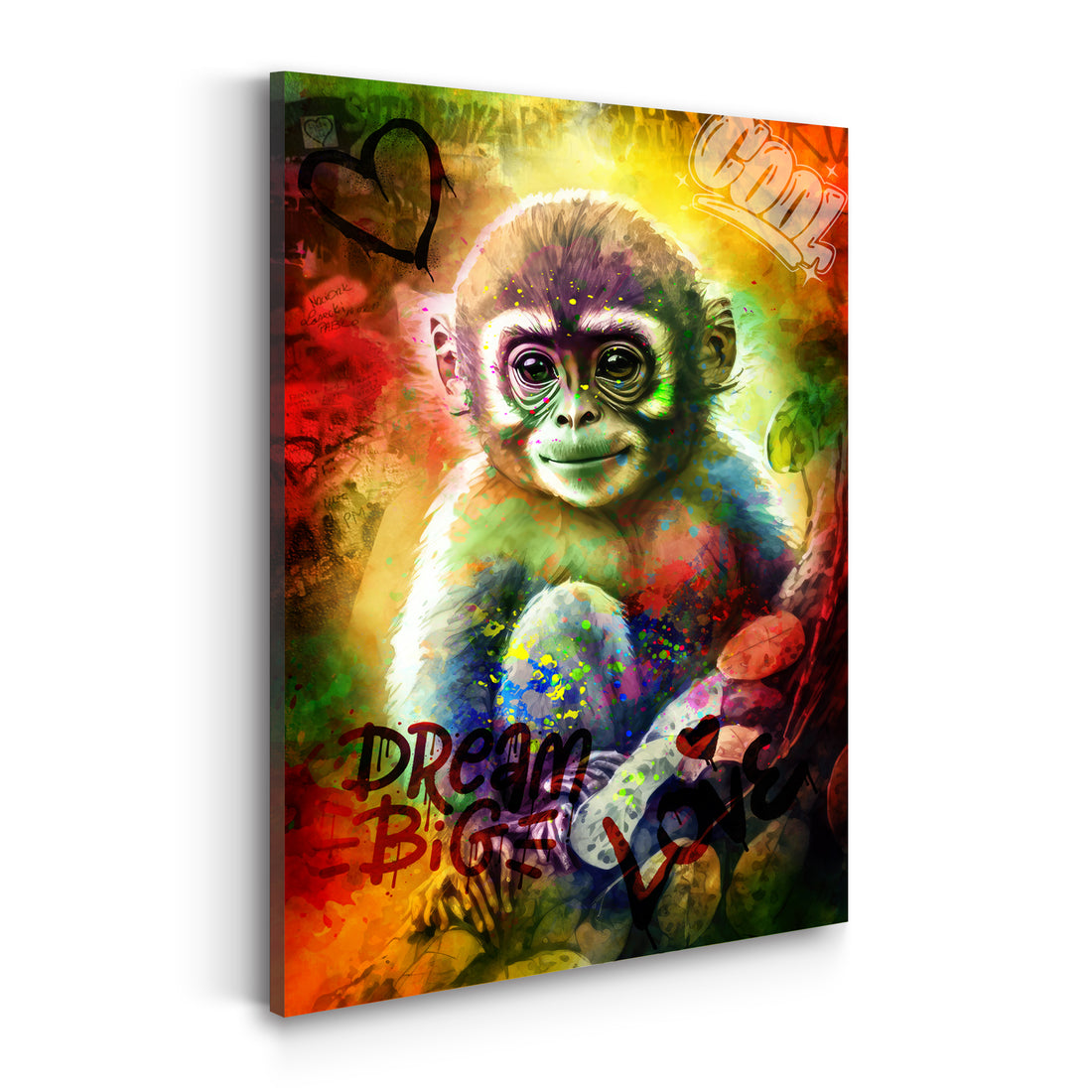 Wandbild Baby Monkey Pop Art Style