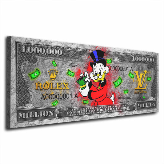 Dagobert Pop Art 1 Dollar Kunst Comic Wandbild