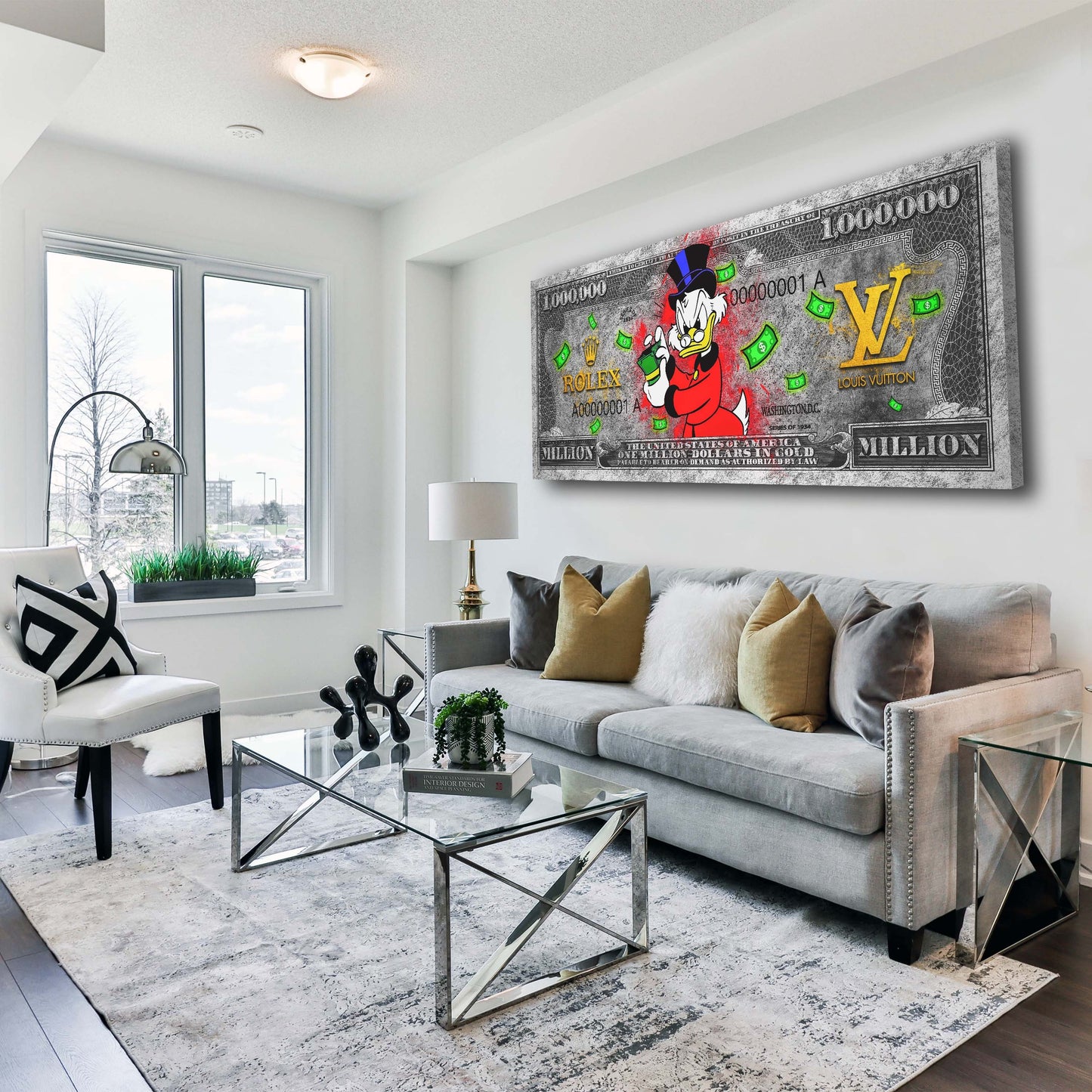 Dagobert Pop Art 1 Dollar Kunst Comic Wandbild
