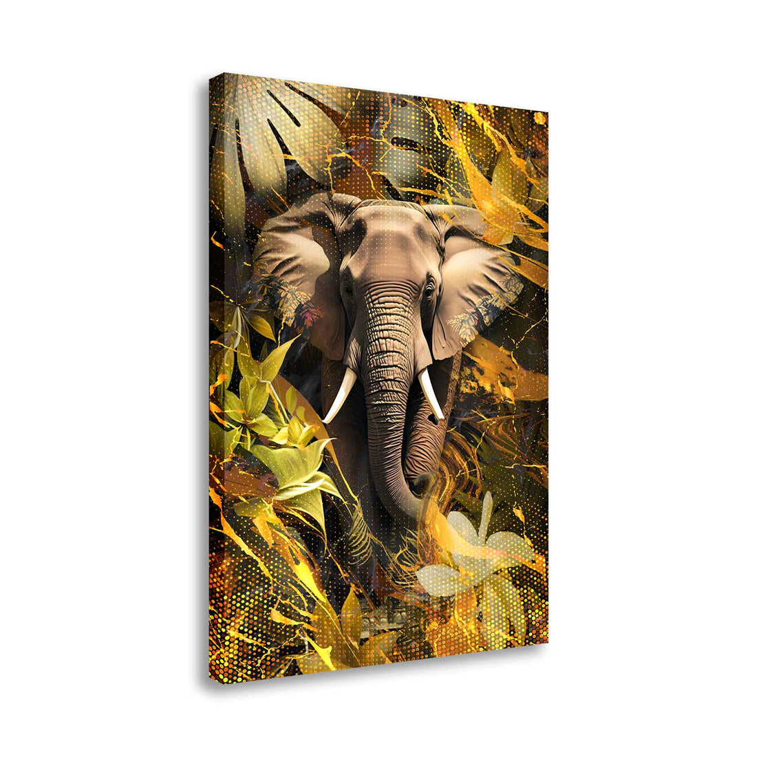 Wandbild Elefant Gold Style
