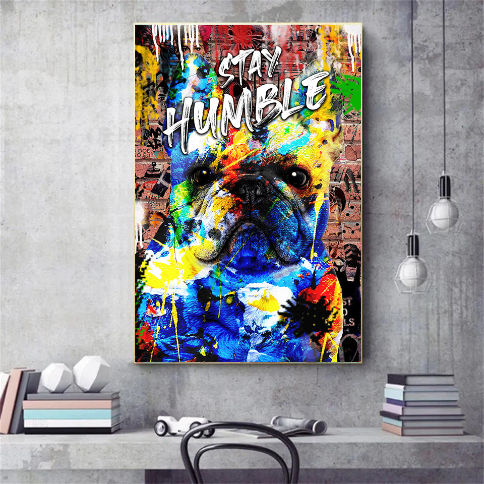 Wandbild Französische Bulldogge Pop Art Style, Motivation