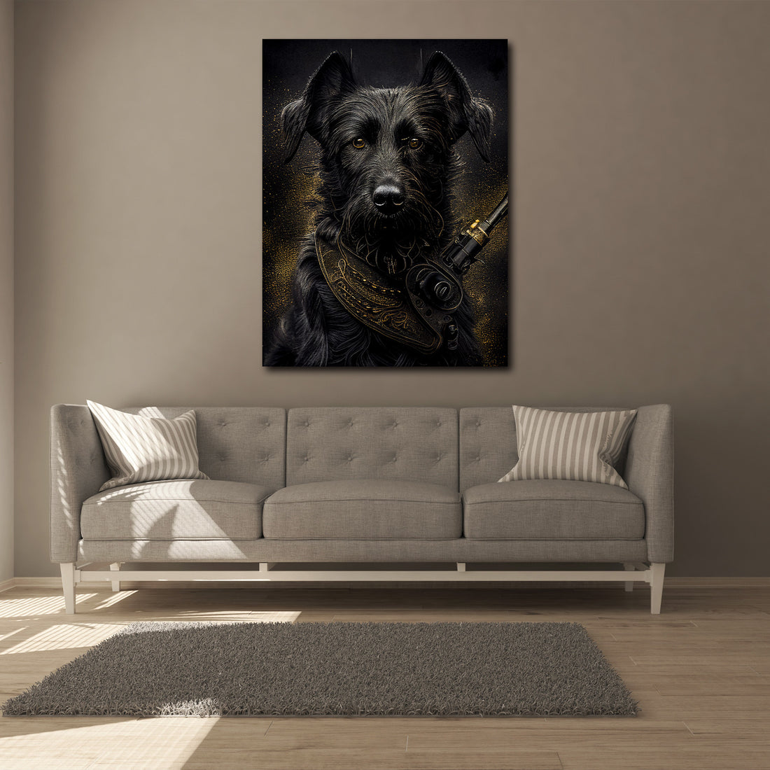 Wandbild Hund Gold Style