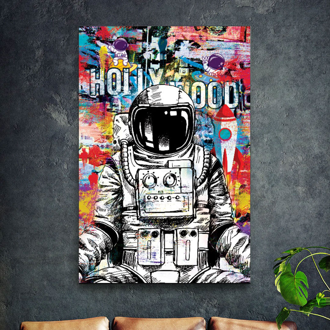 Wandbild Astronaut Pop Art Style