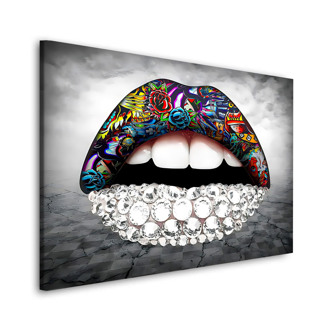Wandbild Lippen Diamond Lips Pop Art