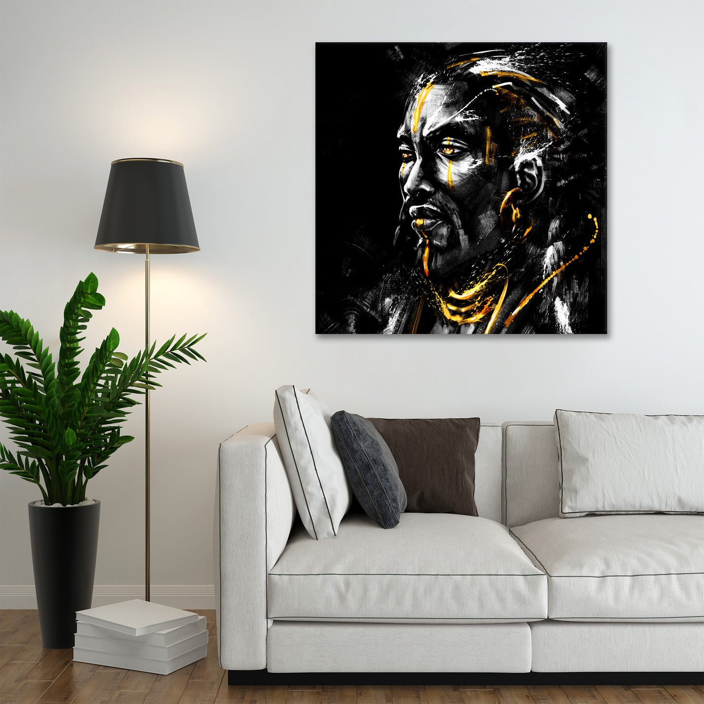Mann charismatischer afrikanischer Häuptling Kunstwerk Wandbild