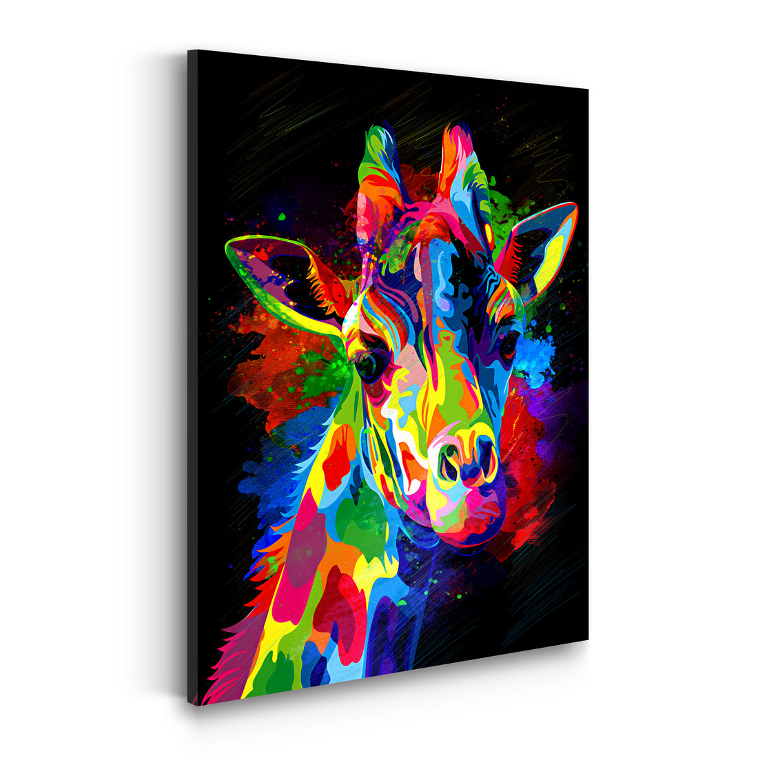 Wandbild Pop Art Colour Giraffe