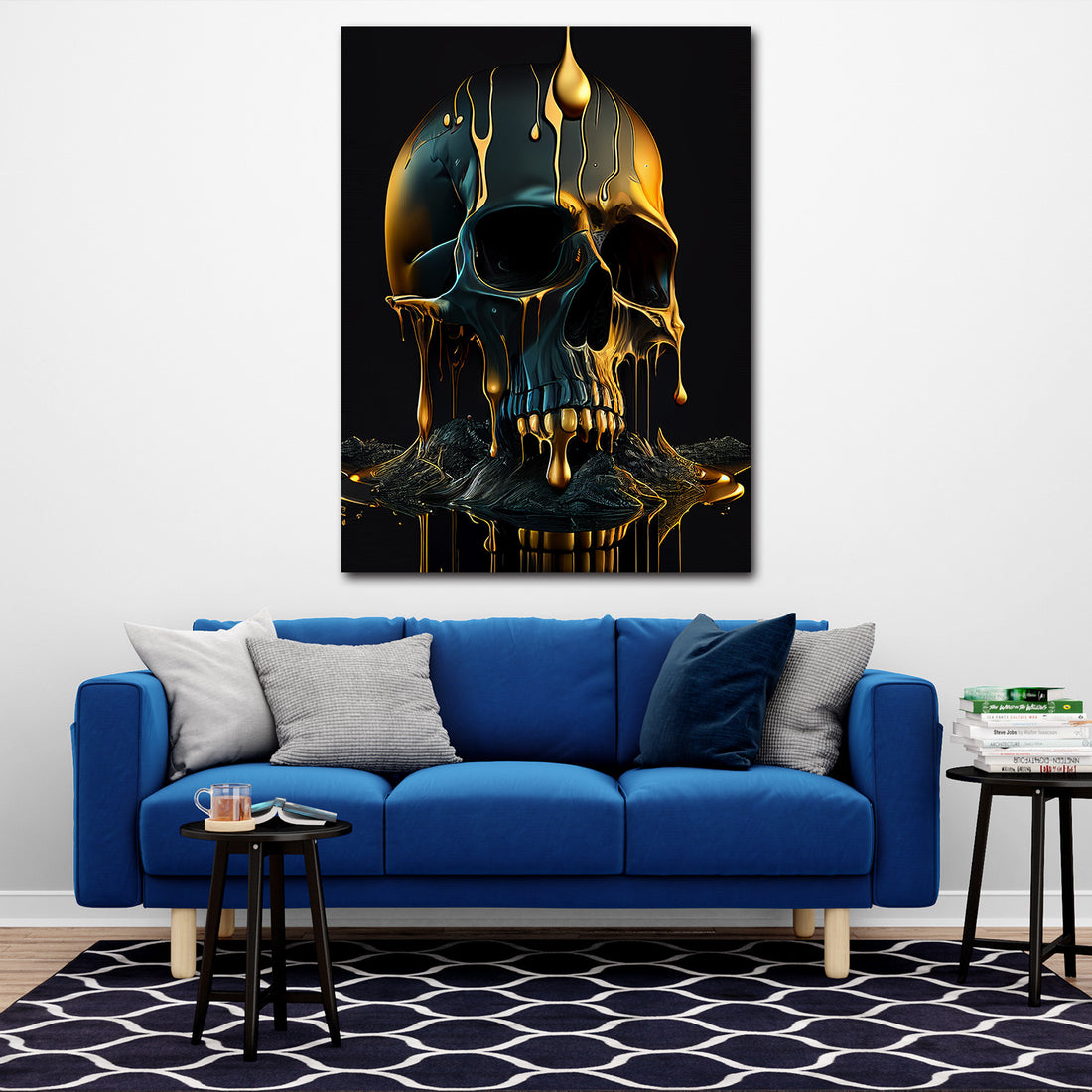 Wandbild Skull Gold Abstract