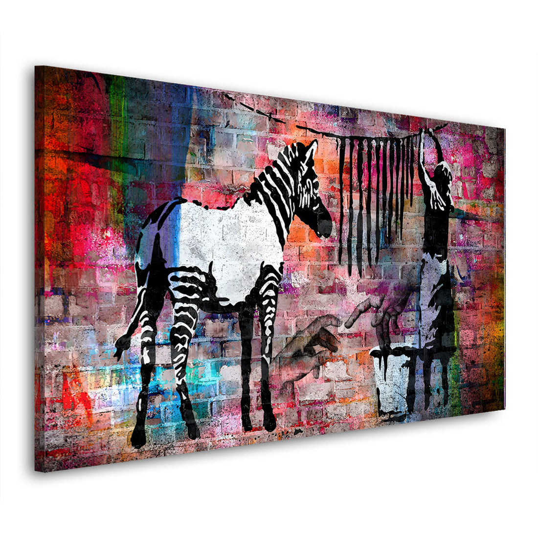 Wandbild Street Art Zebra Colour Style